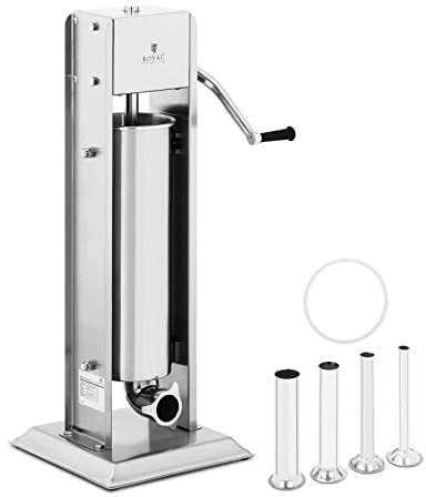 Royal Catering Vertical Sausage Maker Sausage Stuffer Sausage Machine Sausage Filler 7L RCWV-7L (Stainless Steel, Cylinder Height 44cm, Filling Tubes Diameters 16/22/32/38mm)
