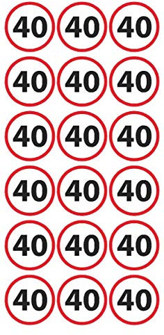 MKM Print - Geburtstags Sticker 40 Jahre | 54 Stück | Aufkleber für Runde Geburtstage DIY