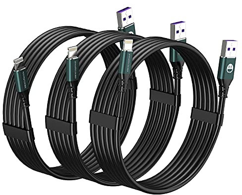 SMALLElectric iPhone Charger 3-Pack,3ft Lightning Cable, MFi-Certified iPhone Charger Cable 3 Foot Charging Cord for iPhone 12 11 Pro X XS Max XR/8 Plus/7 Plus/6/6s Plus/5s /5c/iPad Mini Air(Green)