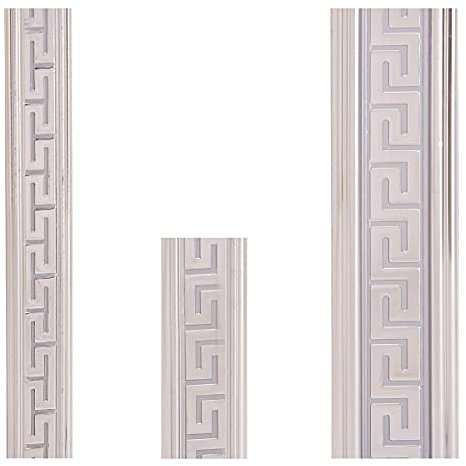 Euro Tische Stuckleisten Deckenleisten Kunststoff lackiert - Moderne Zierleisten in Silber (144 x 5,5 x 1,2 cm)