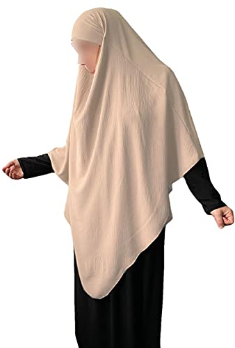 Yaqeen XL Khimar Dreieck Jazz Hijab für Muslima Kopftuch islamisches Gebetskopftuch, beige