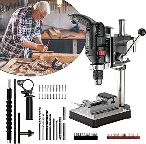 ZhiLianZhao Bohrständer Für Bohrmaschine, Verstellbare Bohrständerklemme, mit Kompatibler Clip, für Kann Metall, Holz, Kunststoff Bohren,C