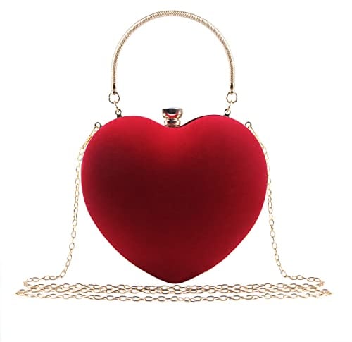 LHHMZ Damen Hochzeits Clutch Abendtasche Herz Geldbörse Stilvolle Mini Cocktail Ball Tasche Umhängetasche