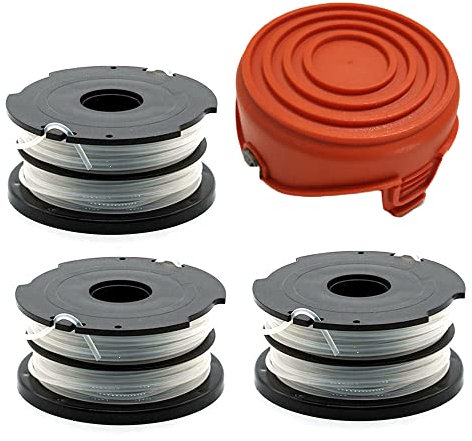 Couvercle de bobine de débroussailleuse + 3 bobines et fil pour débroussailleuse pour Black & Decker GL315 GL350 GL650