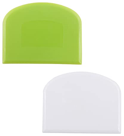 Dough Scraper, Plastic Pastry Pizza Cutter Chopper Multipurpose Kitchen Tool, Green and White