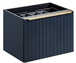 PIASKI Meuble de lavabo 80 cm Santa FE Deep Blue, Meuble de lavabo avec comptoir, Meuble de lavabo Suspendu Bleu Marine (mobilier Uniquement)