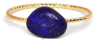 Unregelmäßiger Natursteinring Heilkristall Quarz Tigerauge Ring Damen Gold Dünner Ring Herrenschmuck,8 Lapislazuli