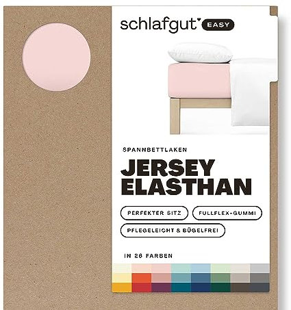 Schlafgut Easy Jersey Elasthan Spannbettlaken 140x200 bis 160x220 Purple Light, Spannbetttuch aus superweicher Baumwolle mit Elasthan