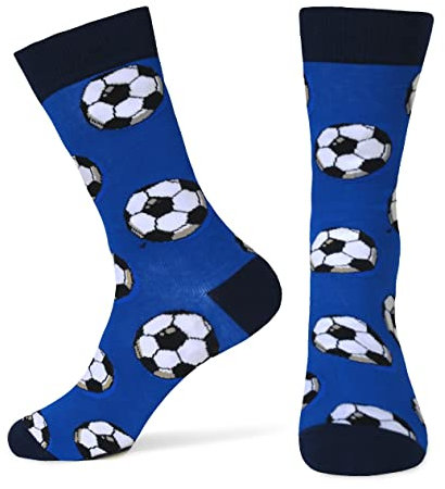Benefeet Sox Lustige verrückte Herren-Socken für Jungen und Teenager, cooler, flippiger 3D-Druck, Grafik, Neuheit, Muster, nahtlos, athletisch, Basketball-Socken, Fußball, Blau, Medium