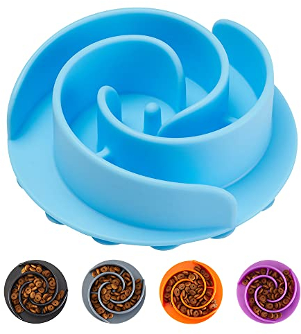 Slow Feeder Dog Bowls Insert, Animire Soft Silicone Slow Eating Dog Food Bowl for Small, Medium and Large Dogs, Compatible with Regular and Elevated Bowls
