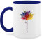 Tasse Tassen 325ml - Namaste Lotusblüte Yoga Mandala Spirit Wellness Meditation - 325 ml - Dunkelblau - esoterik yoga-tasse joga lotusblume mug spirituelle yoga+tasse geschenke teetasse fans für