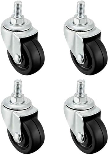 kippen 1609X3 - Set di 4 Ruote in Gomma da mm.50 con Perno Filettato M10