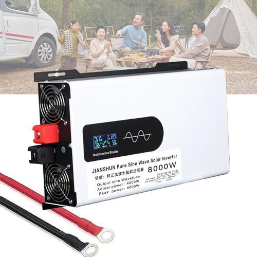 Power Inverter Pure Sine Wave Inverter 5000W 6000W 8000W 10000W 12000W Pure Sine Wave Inverter DC 12V 24V 48V 60V to AC 110V/220V Power Converter Adaptor Home Solar Inverter Power Bank,8000W-48V