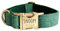 Collier Chien Personnalisé Velours Côtelé (M, Vert)