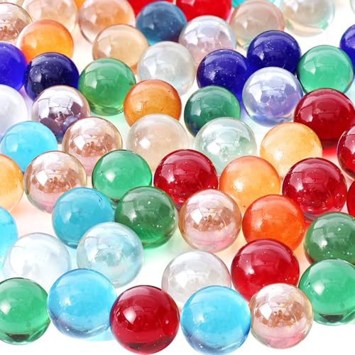 FUTUREPLUSX 150PCS Glass Marbles Bulk, 5/8inch Colorful Marbles for Running Game, Board Table Game Gift for Families Children and Friends