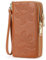 GOIACII Portefeuille Femme Grande Capacité Double Fermeture Eclair Porte Carte de Crédit Porte Monnaie Femme en Cuir avec Blocage RFID Téléphone Poignet