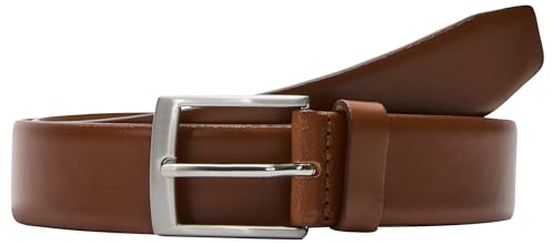 Schmaler Gürtel aus Leder zimt 100