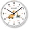 Kinderzimmer Wanduhr Bagger 12/24 Stunden Kinder Lernuhr Jungen mit Namen personalisiert Uhrzeit lesen lernen Zeiger