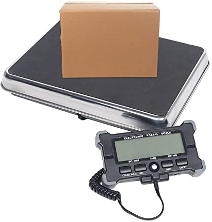 Paketwaage plattformwaage bis 200kg, Tischwaage Briefwaage aus Edelstahl Waage robuste, mit HD-Display/Netz & Batteriebetrieb möglich für Kurierdienste,Logistik, Paketverwiegung