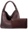 Yuxier Gewebte Tote Handtasche für Frauen Veganes Leder Hand Tote Stricktasche Große Gewebte Geldbörse Gewebte Handtaschen Geflochten, coffee, M