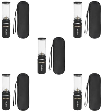 Lot de 5 lampes d'extérieur pour réservoir de gaz - Éclairage de camping - Pour randonnée, escalade, pique-nique - Noir
