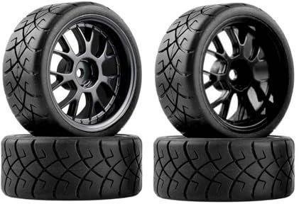 KEEDA RC 65mm Reifen und Felgen mit Schaumstoffeinlagen für 1:10 RC On-Road Car Touring Teile (Schwarz, C)