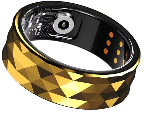 Smart Ring Blutdruckmessung Pulsmesser Schrittzähler Android IOS Smartringe Herren Damen Herzfrequenz Fitness Tracker Schlaftracker Schlaf Tracker Fitnessring Fitnesstracker Schwarz Gold Silber