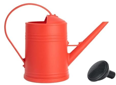 Ailovone Gießkanne mit Brause 2Liter klein Pflanzengießkanne Kunststoff Gießkanne Garten Wasserkanne mit Sprinklerkopf Langer Mund tragbares Gefäß dekorative Gartengeräte (N-Rot)