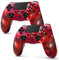 MUZELI 2er-Pack Controller für PS4, Kabelloser Controller kompatibel mit PS4/Pro/Slim/PC/iOS/Android/MacOS, mit Dual-Vibration/3,5-mm-Audio-Buchse/empfindlichem Touchpad(Rot)