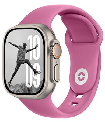 DONEGANI SB per Cinturino Apple Watch 40mm 44 mm 46mm 42mm 45mm 41mm 38mm 49mm Se Ultra 2 Serie 10 9 8 7 6 5 4 3 Band Bracciale Sport Silicone, Rosa Ladies