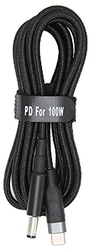 100W Laptop Charging Cable, TypeC Input to DC Male Power Cable, PD Chip, Dual Chip, Fast Charging, for Notebooks and Portable DVD Players, with Litz Wire Material, Cable Tie