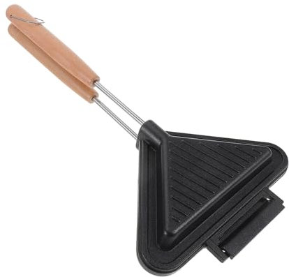 Genérico Mini Sándwich Herramienta Antiadherente Para Hacer Sándwiches Fabricante De Panqueques Suministros De Cocina Wafleras y Planchas Sartén Para Asar Material De Aluminio Fundido Black