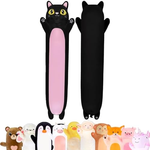 Cuddle Paws Black Cat Plush Body Pillow for Kids | Long Stuffed Animal Cuddle Pillow | Soft Hugging Toy | Plushie Gift for Girls & Boys | Long Plush Body Pillow for Sleep & Comfort | Large, 47 Inches