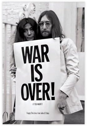 efhavce Poster The War Is Over, Leinwandposter, Schlafzimmer, Dekoration, Landschaft, Büro, Raumdekoration, Geschenk, 30 x 45 cm