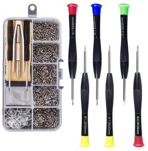 1 Set Of Glasses Screw Set+6 Screwdrivers, Eyeglass Repair Kit, Eye Glass Repairing Kit, Eyeglass Repair Kit With Screws, Glasses Repair Kit, Nose Pads Screws - Essential Eye Glasses Repairing Kit Too