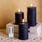 AFINETH Navy Blue Flameless Candles, Real Wax Battery Operated Candles with Remote, Flat Top Flickering LED Pillar Candles for Home Party Wedding Holiday Decor, Set of 3 (H 4 5 6 x D3)