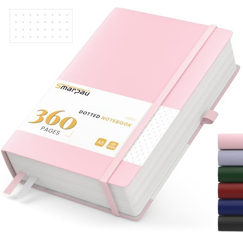 Notizbuch A5, Hardcover Bullet Journal, 360 Seiten Gepunktetes Journal Tagebuch Liniert Mit 100gsm Papier, Der Collegeblock Notizblock Eignet Sich Zum Schreiben Und Notieren, 14.5 x 21 cm-Rosa