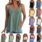 Damen Tank Top Sommer Spaghetti Oberteile Ärmellose Rundhalsausschnitt Shirt Blusen Tops Tank Top Damen Spaghettiträger Tops Ärmellos Tanktops Sommer Oberteile Casual Trägertop mit Öse Blusen