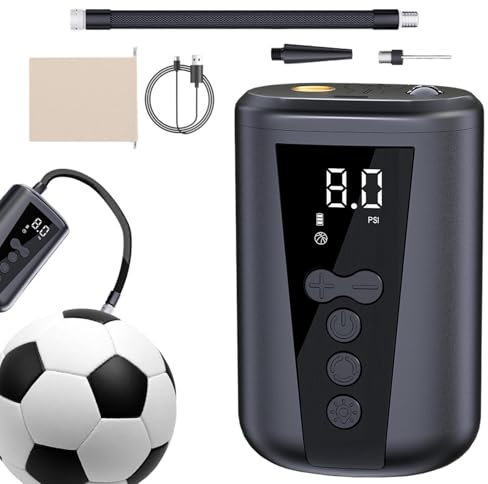 Bomba de bolas automática, Bomba de aire de bolas automática, Bomba de aire inteligente digital con luz LED, Baloncesto Fútbol Fútbol Voleibol, Accesorios de ejercicio