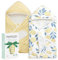 momcozy Kapuzenbabybadetuch 2er-Pack | Baby Badetuch mit Kapuze & Baumwoll-Frotteestoff | Groß 90x90 cm (35 Zoll) | Badetuch-Set für Jungen/Mädchen von Neugeborenen bis Kleinkind,Zitronenblätter