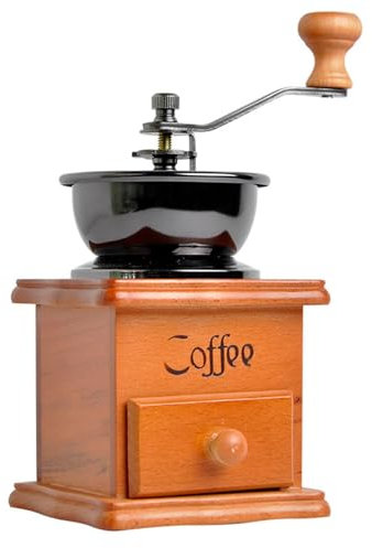 Mano da caffè Hand - Mills classici da caffè, smerigliatrice a manovella a mano | Grinder da caffè compatto in legno per uso domestico, macinino da caffè antico con impostazioni regolabili, mulino da