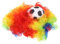 Mobestech Curly Afro Perücke für Fußball Fans Cosplay Perücke für Partys Karneval Halloween Verkleidung Dekoration Leicht für Kopfgröße