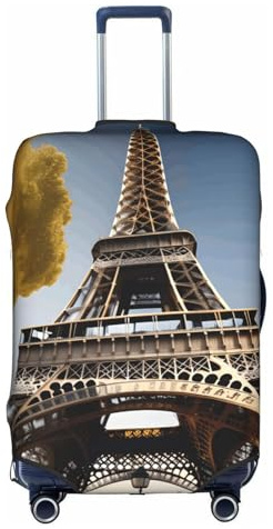 ZTPOWQA Cityscape Paris Eiffelturm Frankreich-Druck, dekorative Reisegepäckabdeckung, verdeckter Reißverschluss, Koffer, kratzfest, staubdicht, weiß, M