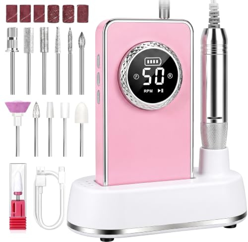 Ponceuse pour Ongles Professionnelle 50000 RPM, Lime à Ongles Électrique Portable Rechargeable, Appareil de Manucure Dédié – Ponceuse à Ongles Acrylique Gel, Soin des Pieds, Maison & Salon