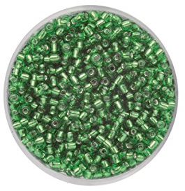 GLOREX 6 5026 052 Rocailles 2,6 mm,17 g, Glas, Grün, 4.3 x 4.3 x 1.7 cm