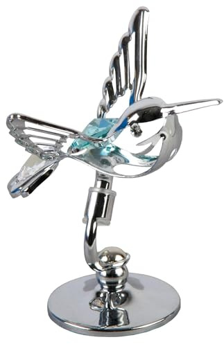 Crystocraft Chrome Plated Hummingbird Ornament With Crystal From Swarovski®