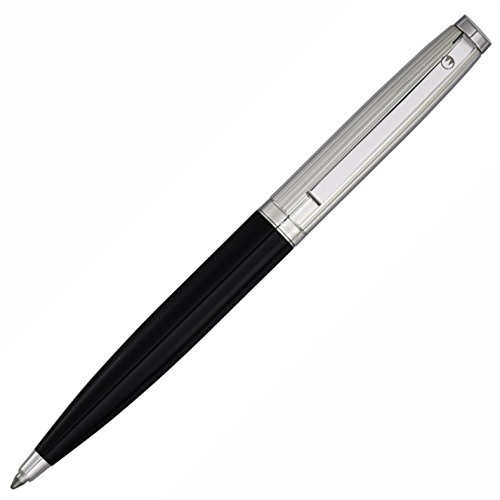Waldmann Kugelschreiber Tuscany, Linien-Design, schwarz, Sterling Silber