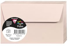 Clairefontaine 5341C - Packung mit 20 Umschlägen Pollen, 90x140 mm, 120g, selbstklebend, ideal für Ihre Einladungen und Korrespondenz, Premium glattes Papier, Opaline, 1 Pack