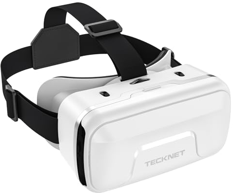 TECKNET VR Headset for Phone, 3D Virtual Reality Headsets with HD 110°FOV Anti-Blue Light Lenses & Adjustable Gears, Comfortable Ergonomic design VR Glasses for iPhone Samsung Android 4.7-7.2“ Screen