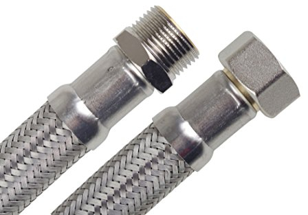 SFX® Flexschlauch 50cm DN19-3/4 Zoll ÜM x 3/4 Zoll AG Edelstahl Umflechtung Trinkwasser Panzerschlauch 500mm